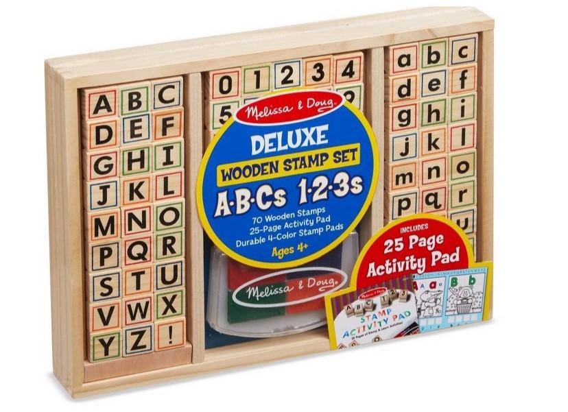 MELISSA & DOUG WOODEN STAMP SET ABC123