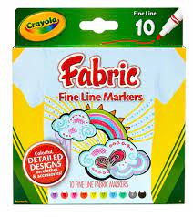 CRAYOLA 10CT FABRIC FINE LINE MARKERS