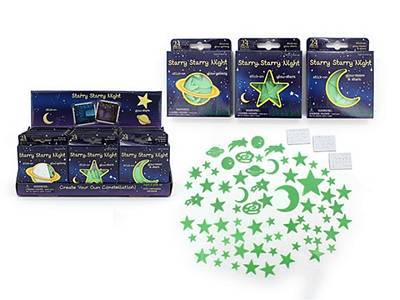 GLOW IN THE DARK MOON STARTS 24PCS ASST