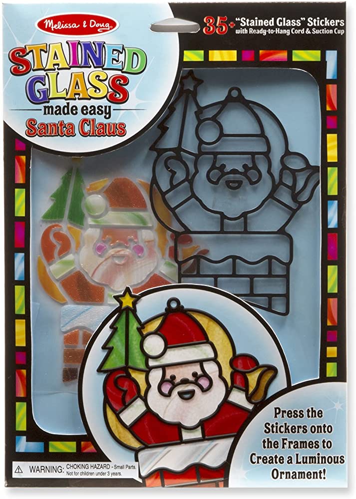 M&D STAINED GLASS SANTA CLAUS