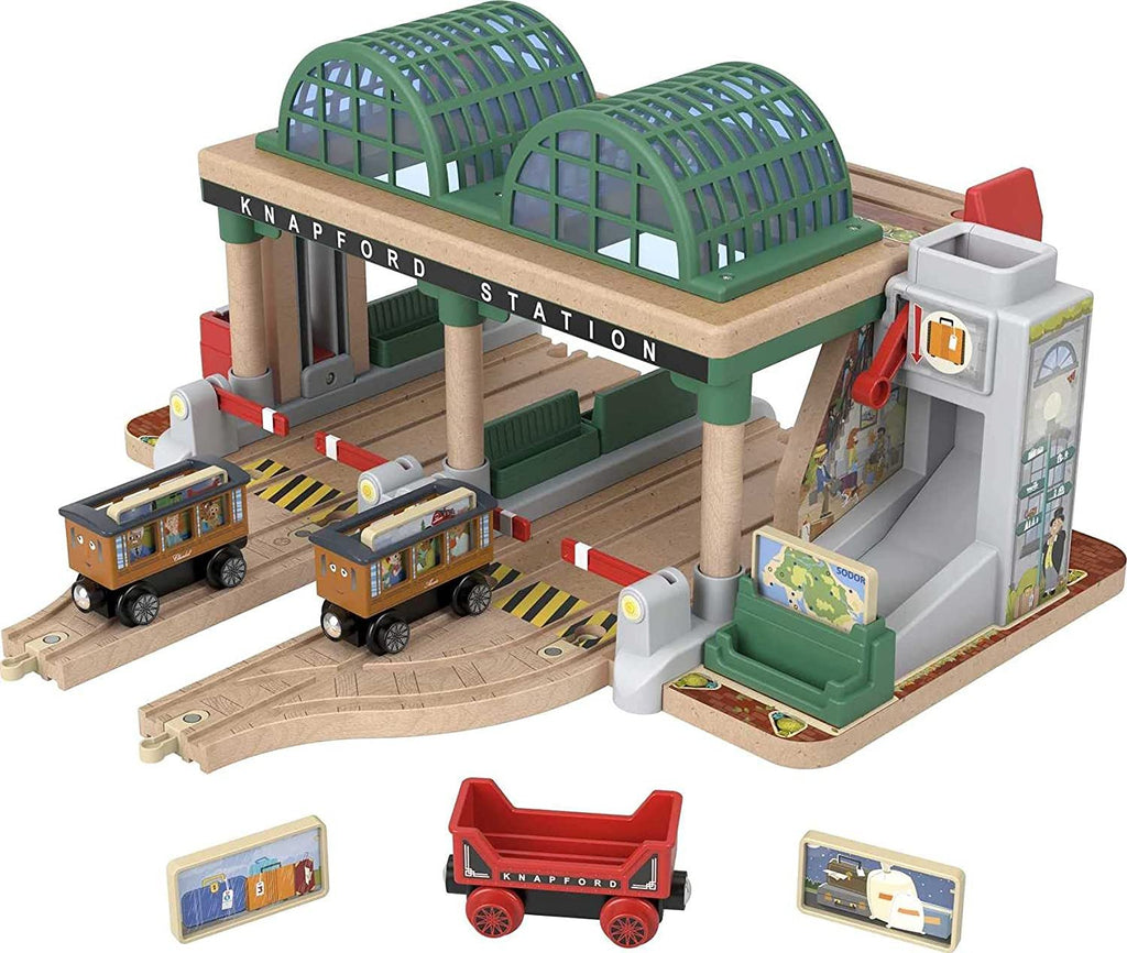 THOMAS WOODEN RAILWAY KNAPFORD STATION Passenger Pickup Playset