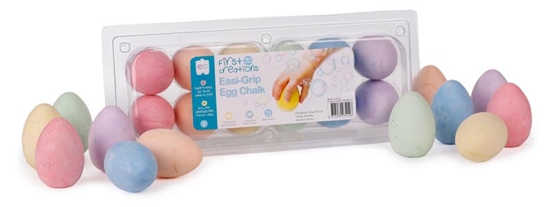 FIRST CREATIONS EASI GRIP EGG CHALK 12PK