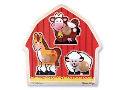 MELISSA & DOUG BARN ANIMALS KNOB PUZZLE