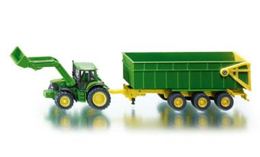 SIKU JOHN DEER FRONT LOADER AND TRAILER