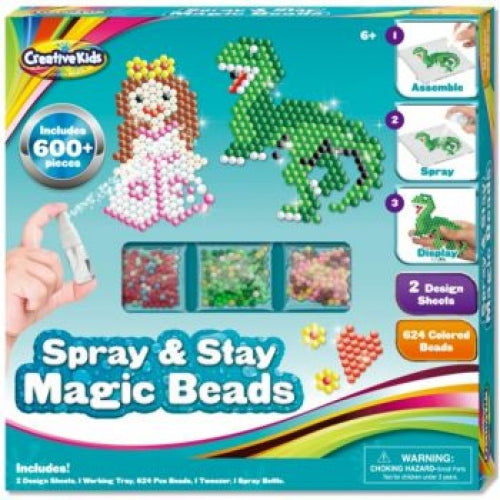 CREATIVE KIDS DINOSAUR & PRINCESS SPRAY & STAY MAGIC BEADS